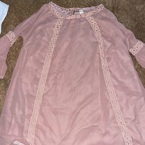 Mauve open shoulder dress